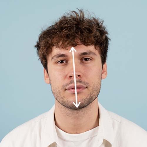 Merjenje dolžine obraza za sončna očala