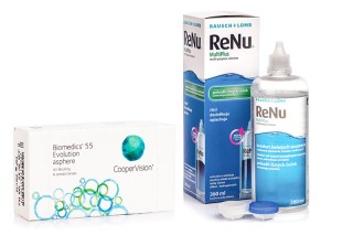 Biomedics 55 Evolution (6 leč) + ReNu MultiPlus 360 ml s posodico